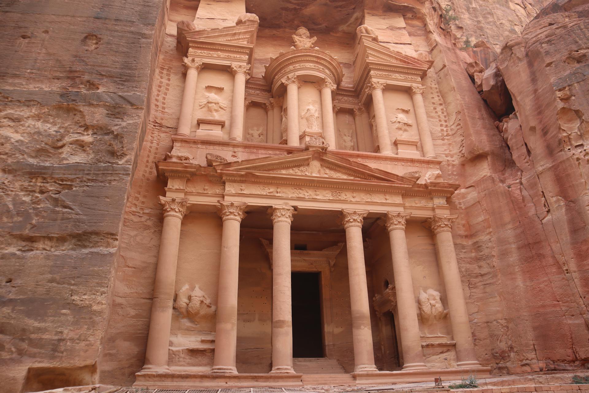 Low Angle Shot of the Al-Khazneh in Petra, Jordan