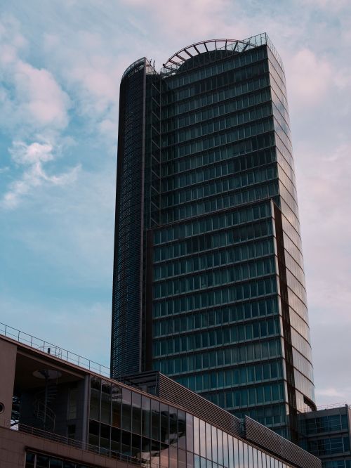Free A striking modern skyscraper in Bratislava's financial district, showcasing contemporary architecture. Stock Photo