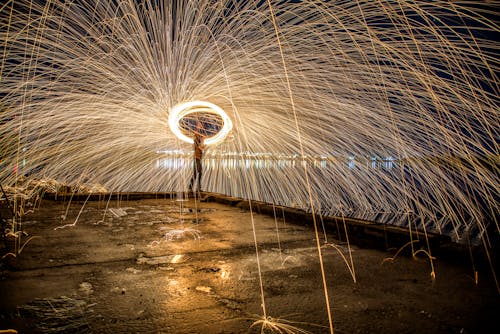 Photo of Person Doing Steel Wool Photography