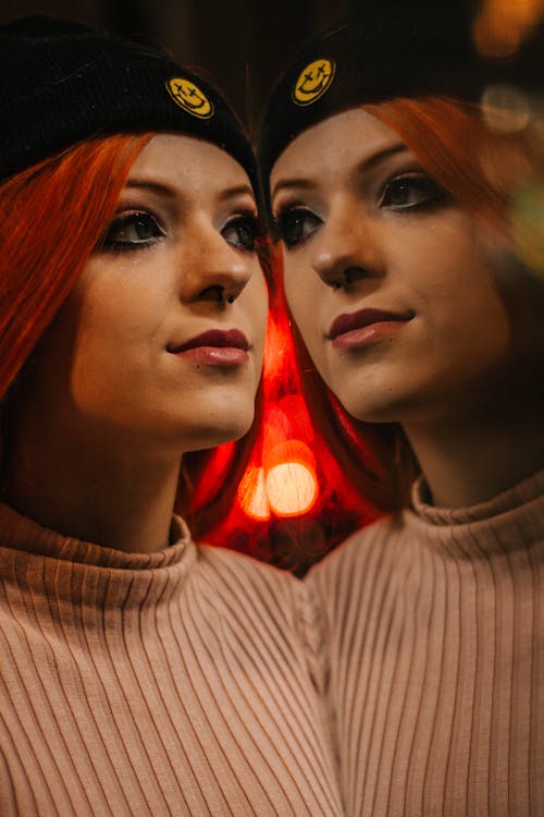 Woman Wearing Pink Knitted Shirt