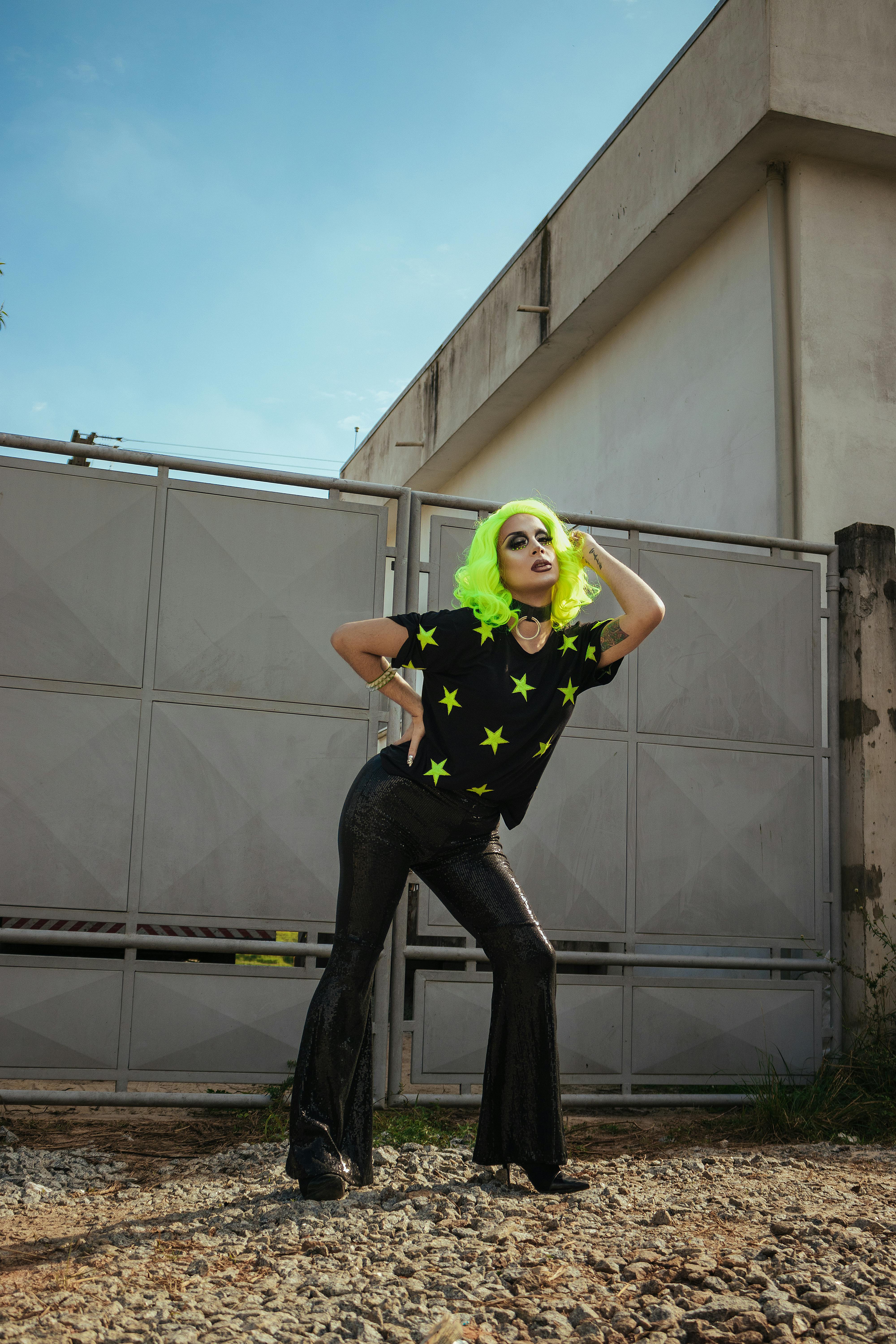 Person with Green Hair