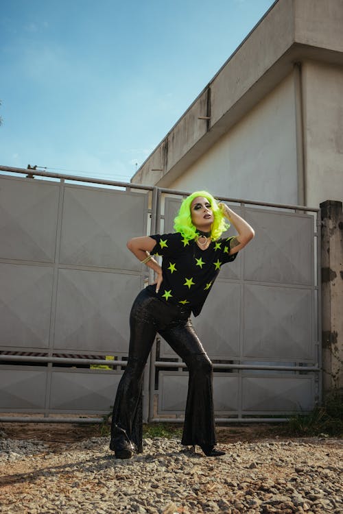 Free Person with Green Hair Stock Photo
