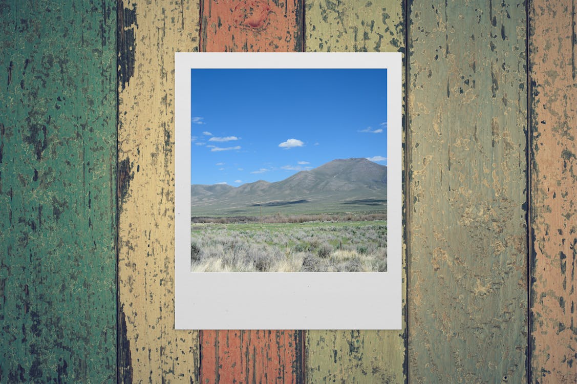 Mountain Under Blue Sky Polaroid