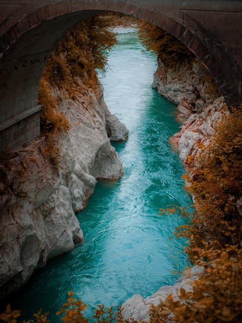 River flowing under Bridge