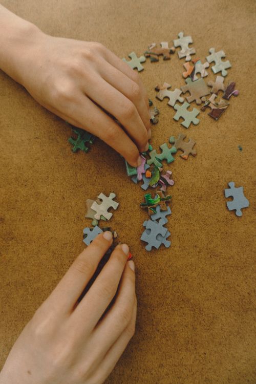Someone Do In Puzzles A Person Doing a Jigsaw Puzzle · Free Stock Photo