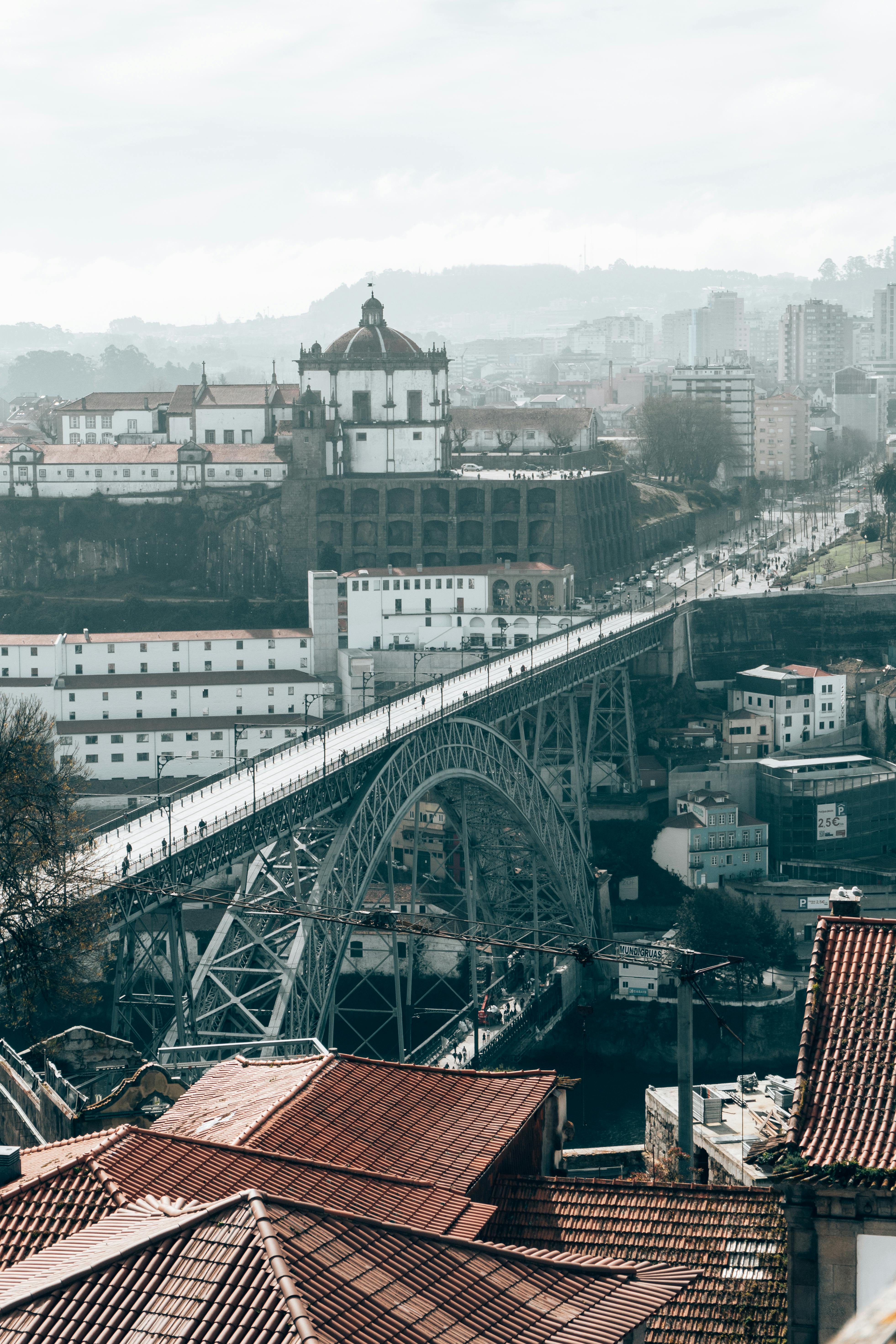 ponte dom luis i between porto and vila nova de gaia in portugal