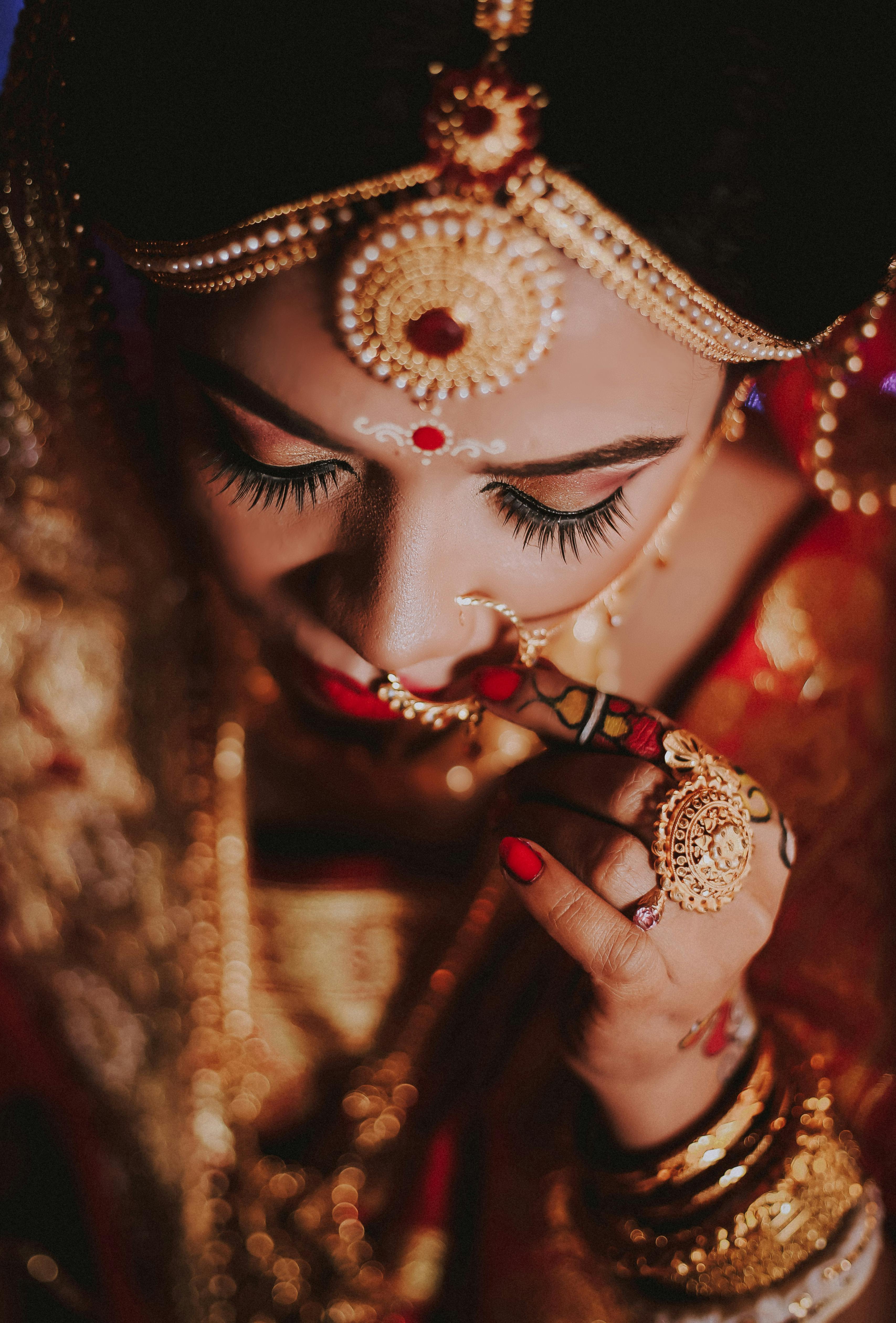 Woman Wearing Traditional Jewelries