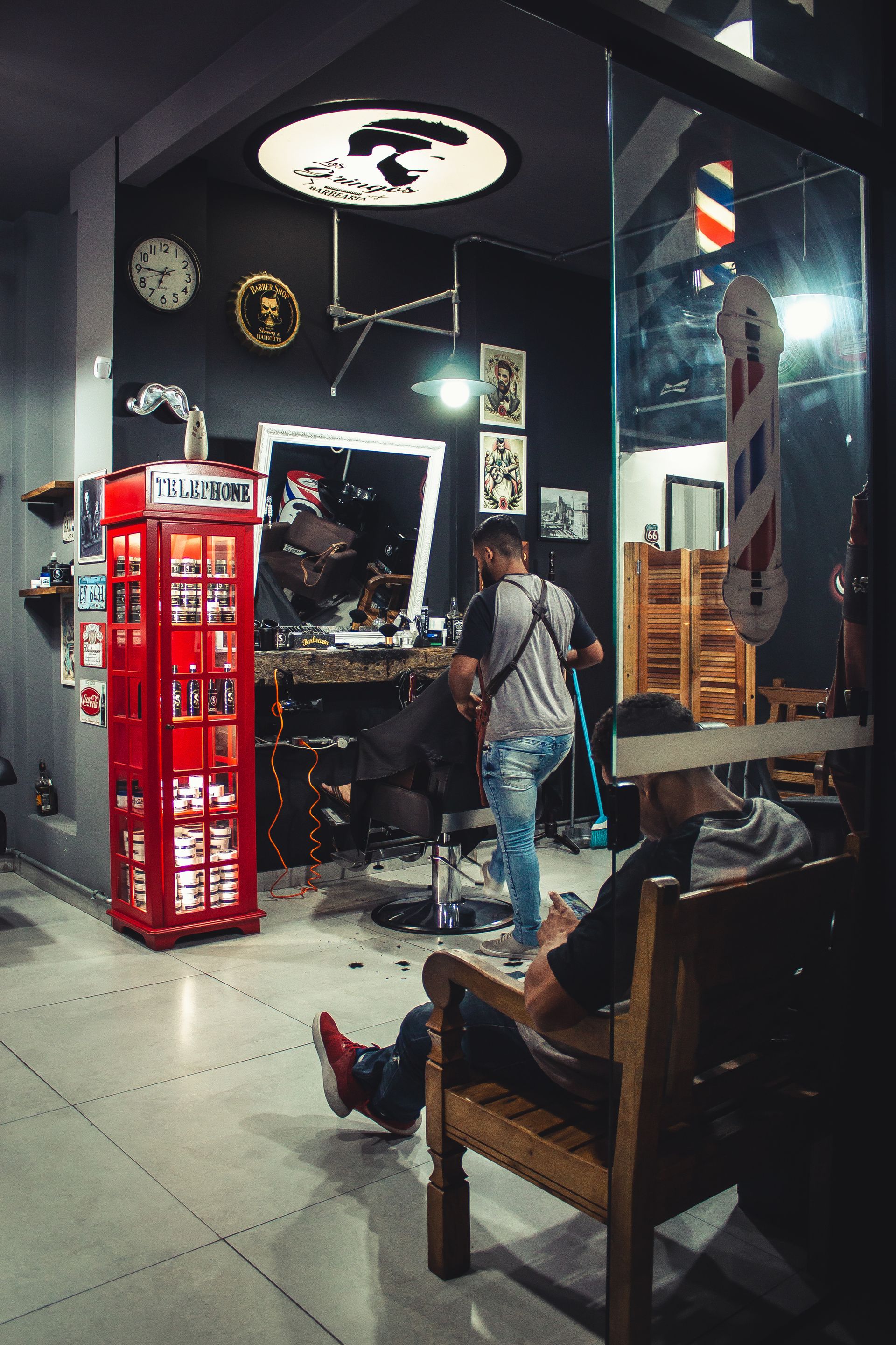 Interior de barbería
