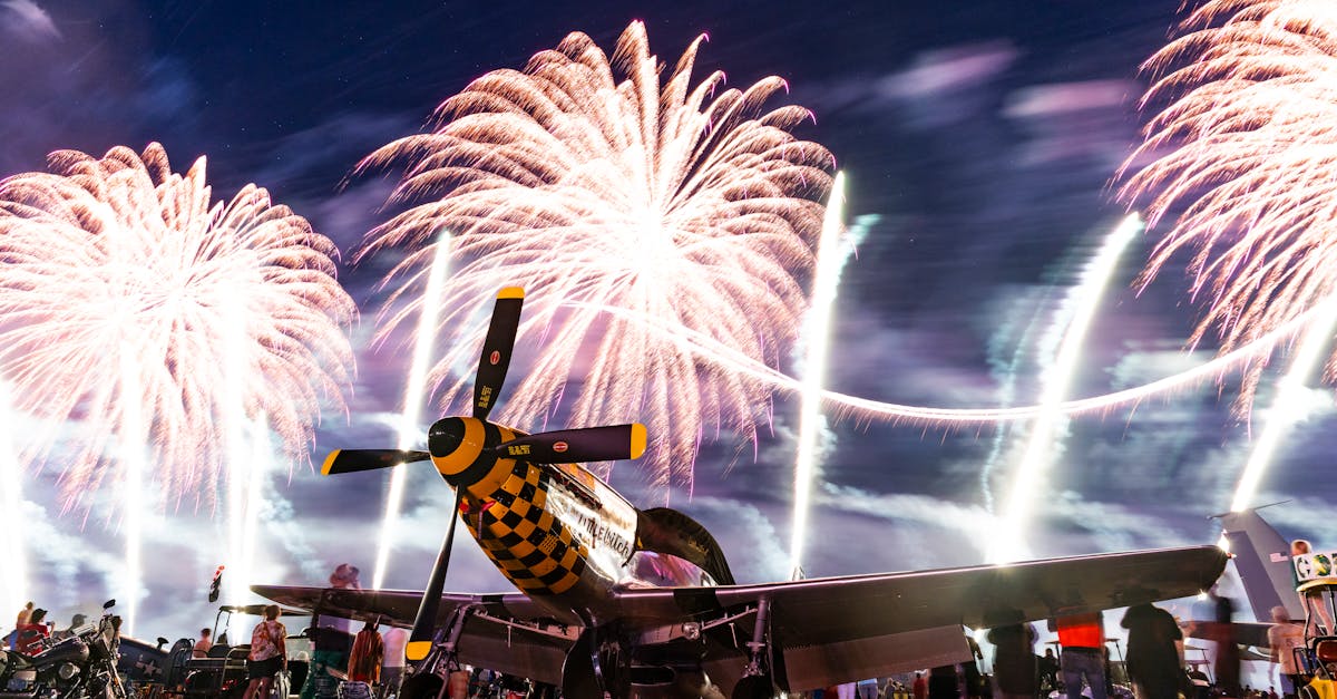Fireworks over Airplane in Festival · Free Stock Photo