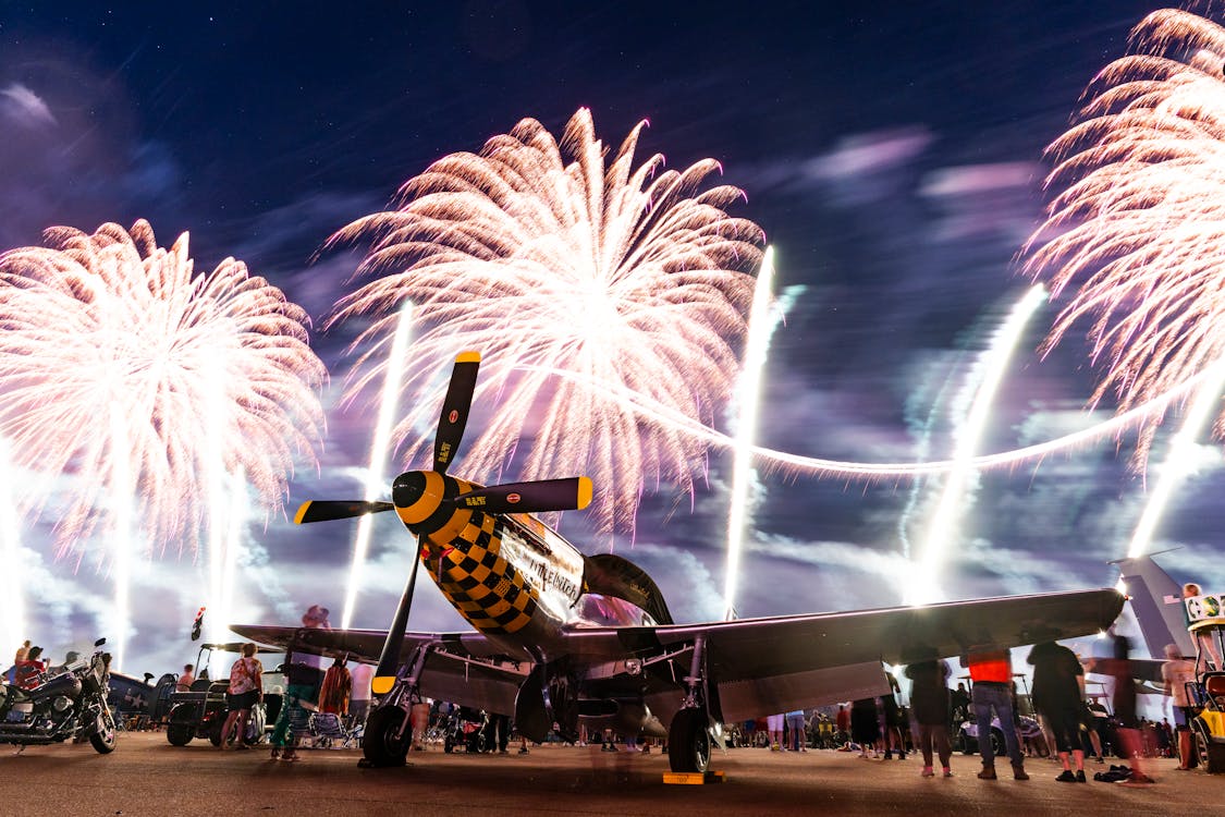 Fireworks over Airplane in Festival