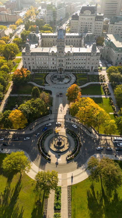 Aerial view of the parliament building in quebec