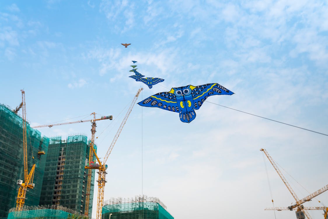 Free Blue Kites In The Sky Stock Photo