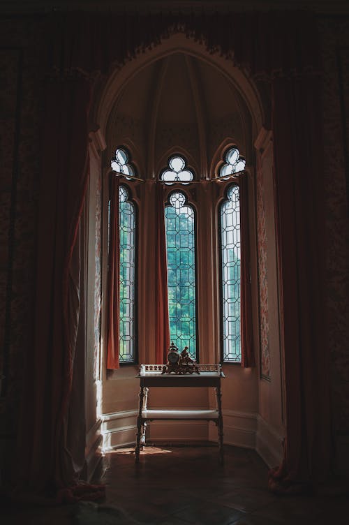 Brown Wooden Framed Glass Window