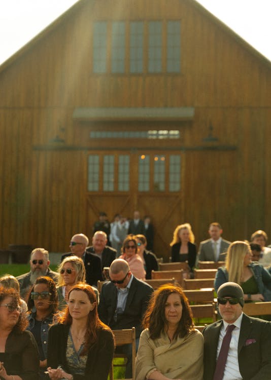 rows of guests during a wedding ceremony