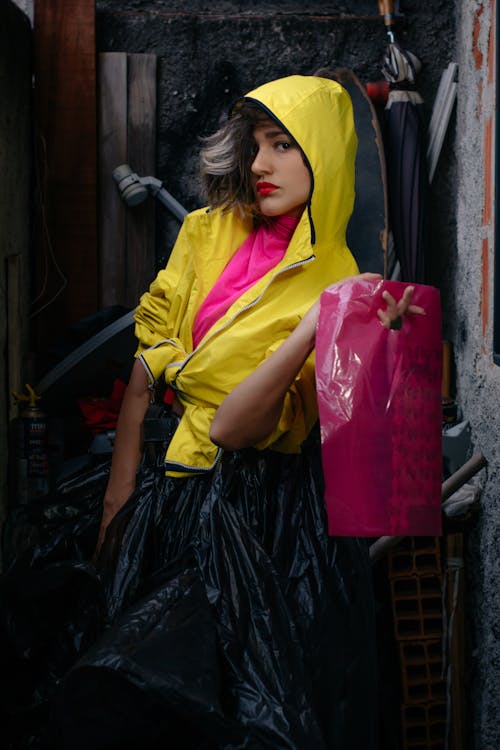 Woman in Yellow Hoodie