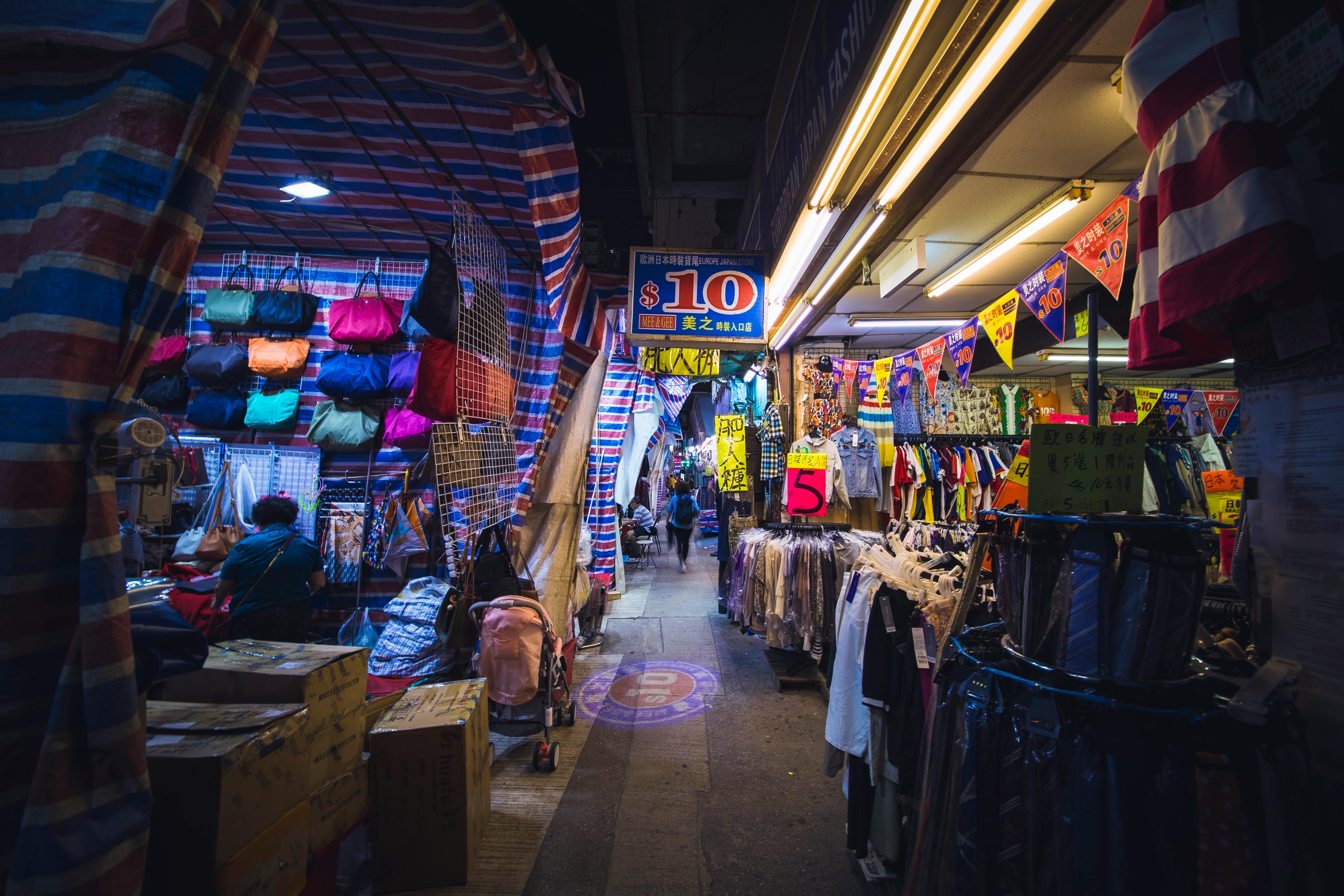 Free stock photo of hong kong, night market, street