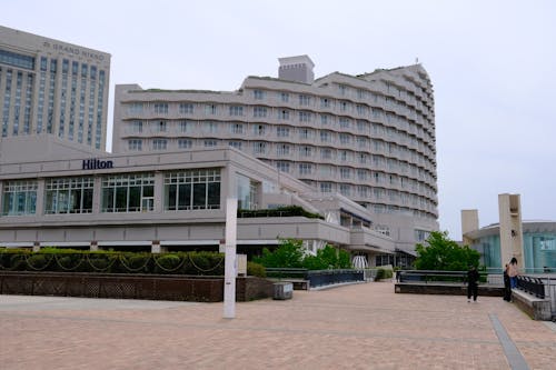 A large building with a large building on the side