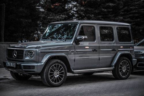 Free Close-up of a luxury Mercedes-Benz G-Class SUV parked on a city street in Istanbul, Turkey. Stock Photo
