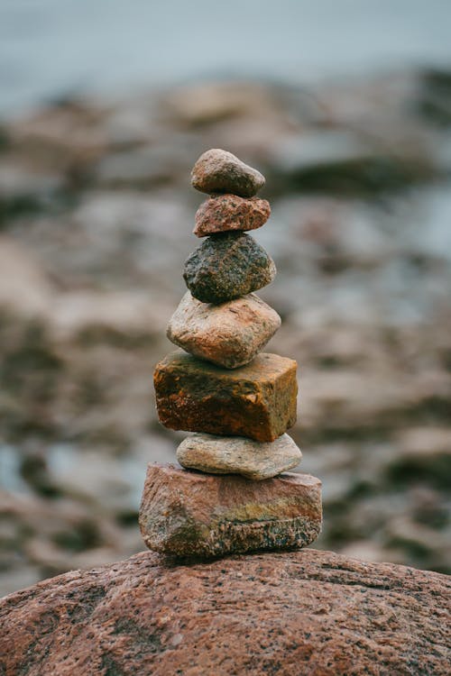 A stack of rocks on top of a rock