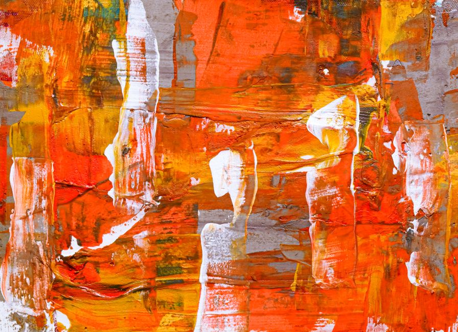 Explore this energetic abstract expressionist artwork with vivid colors and bold textures.
