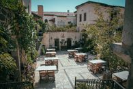 Tables and Chairs Outside a Restaurant