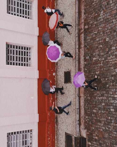 Personnes Avec Parapluie