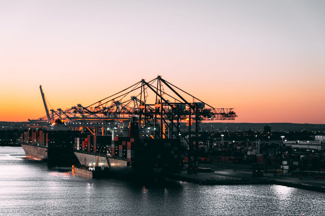 port with cranes