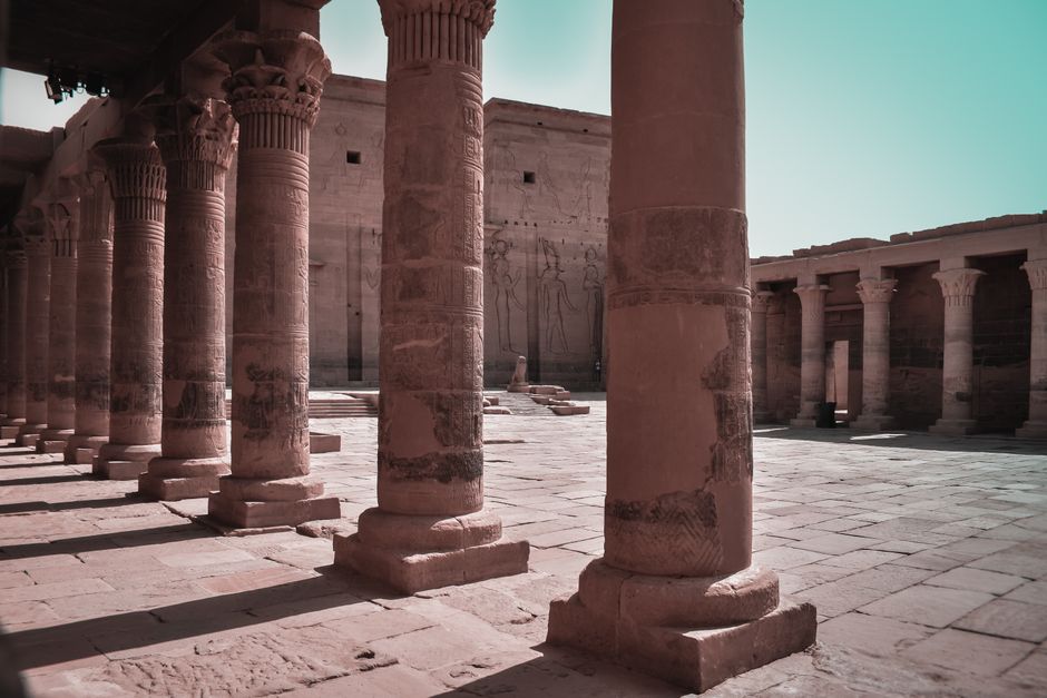 Philae Temple complex on Agilkia Island in Aswan, Egypt