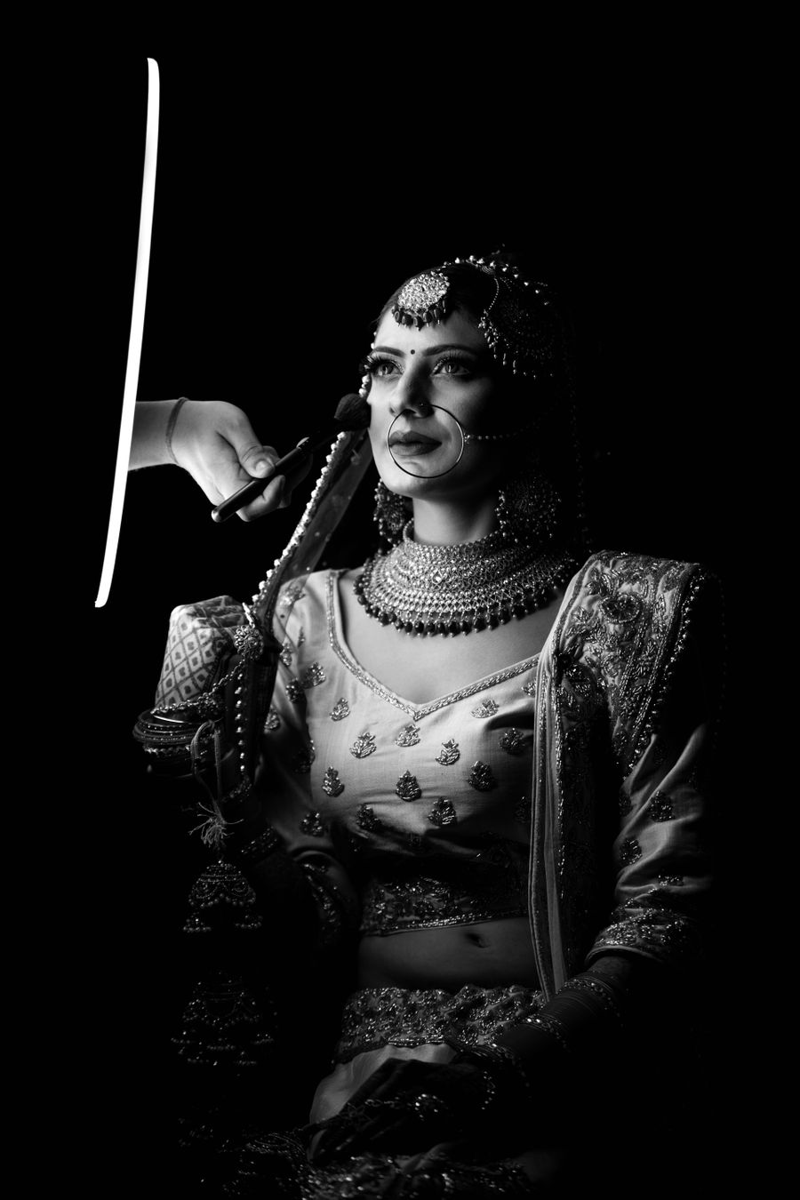 Elegant Indian bride portrait at Anuu's Beauty Parlour
