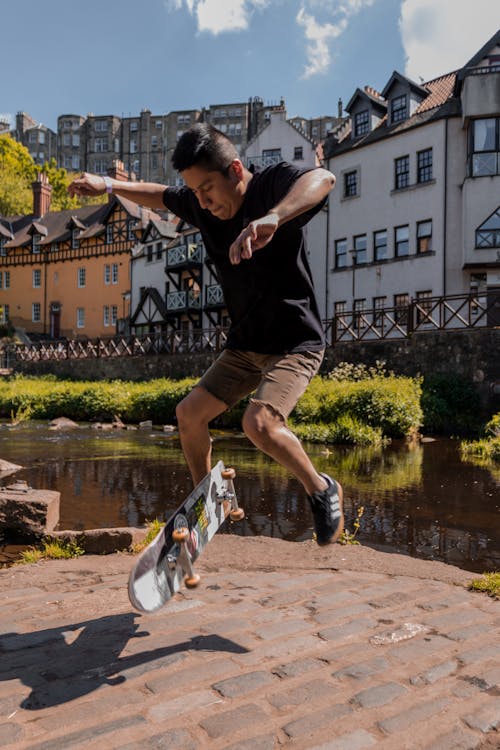 Mann, Der Skateboard Tricks Macht