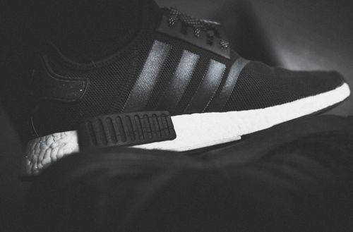 Free Black and white close-up of a fashionable sneaker showcasing modern design. Stock Photo