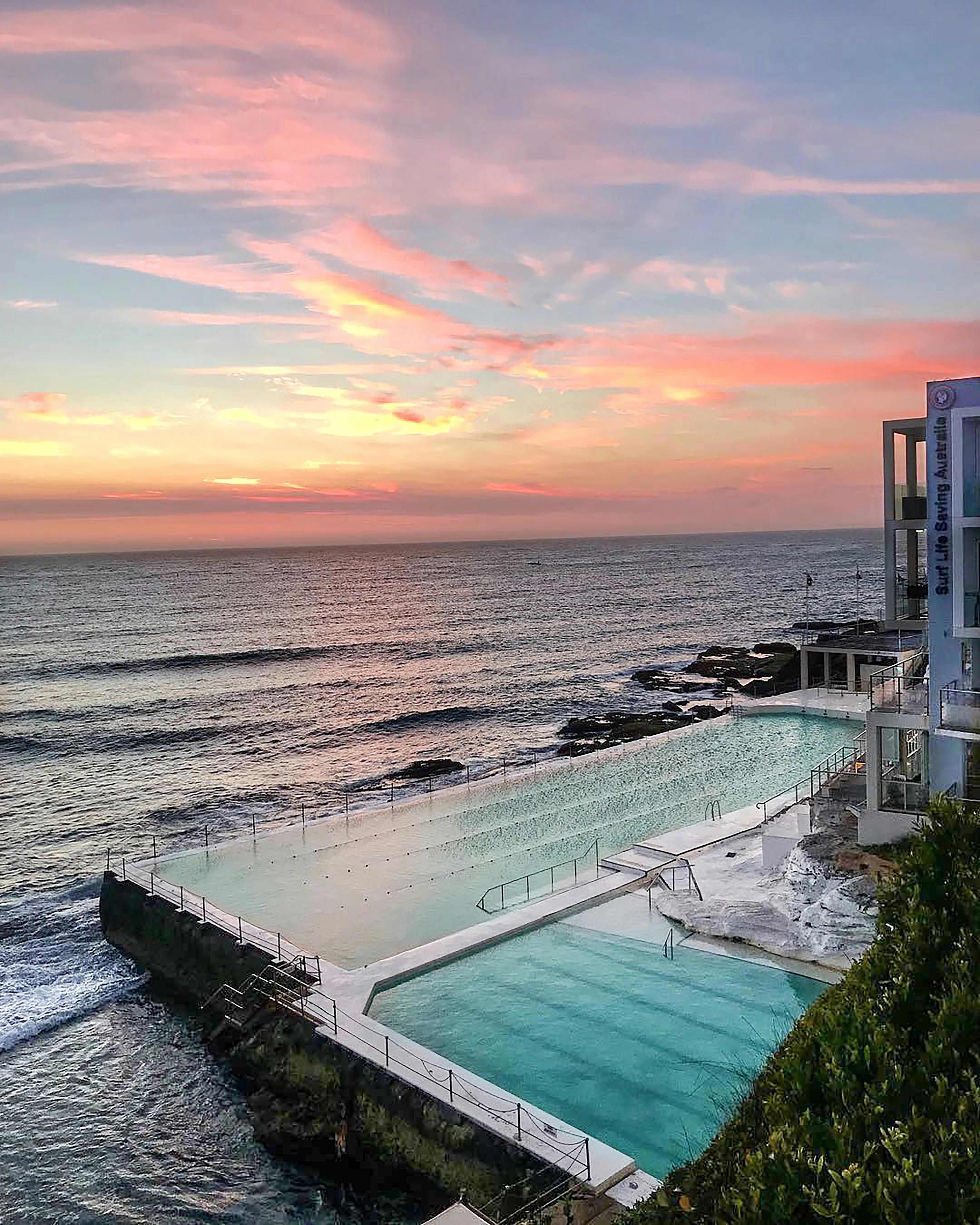 resort with swimming pools facing the sea