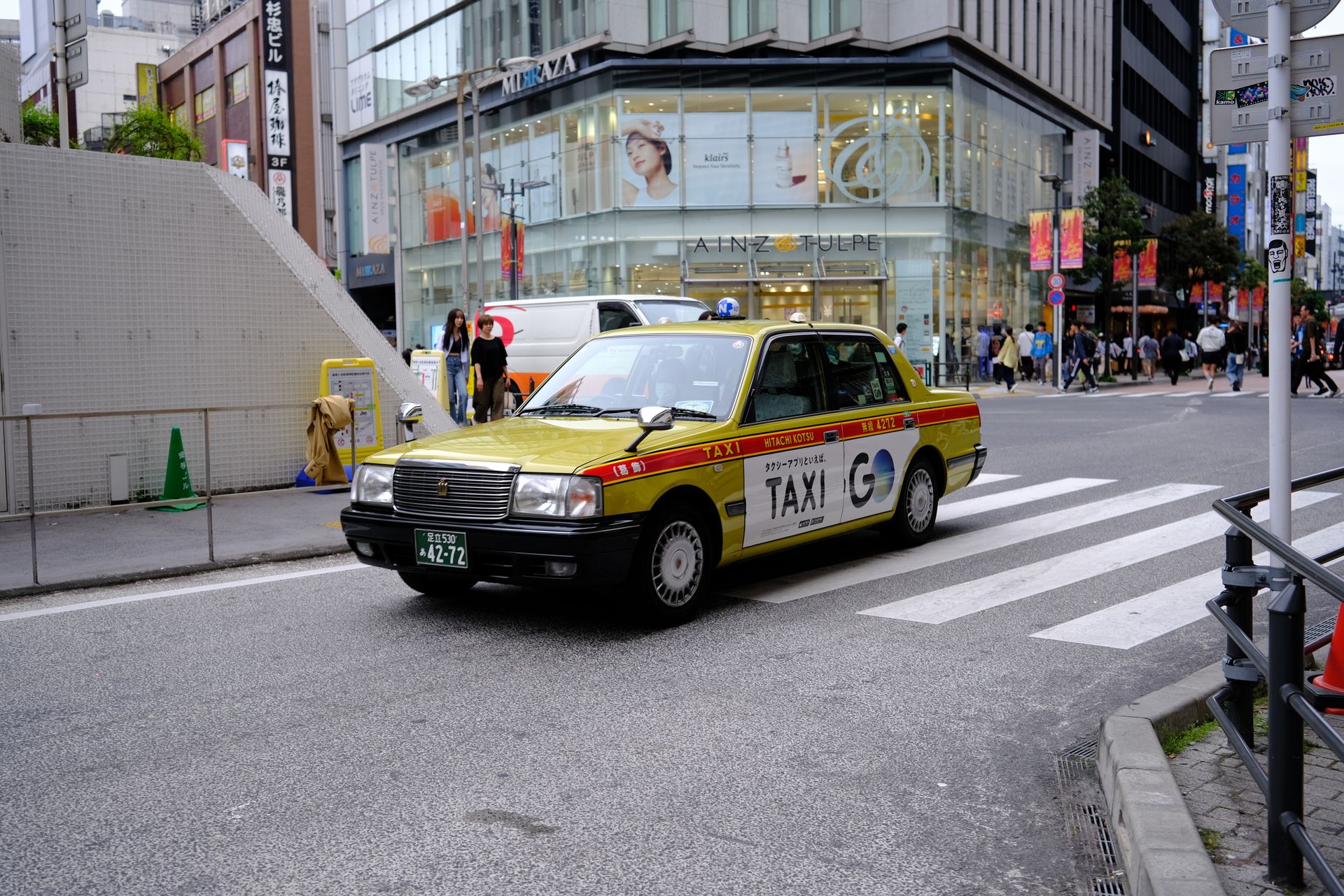 Taxi on Street in Tokyo in Japan