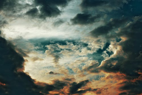 Free Dark Clouds and Blue Sky Stock Photo