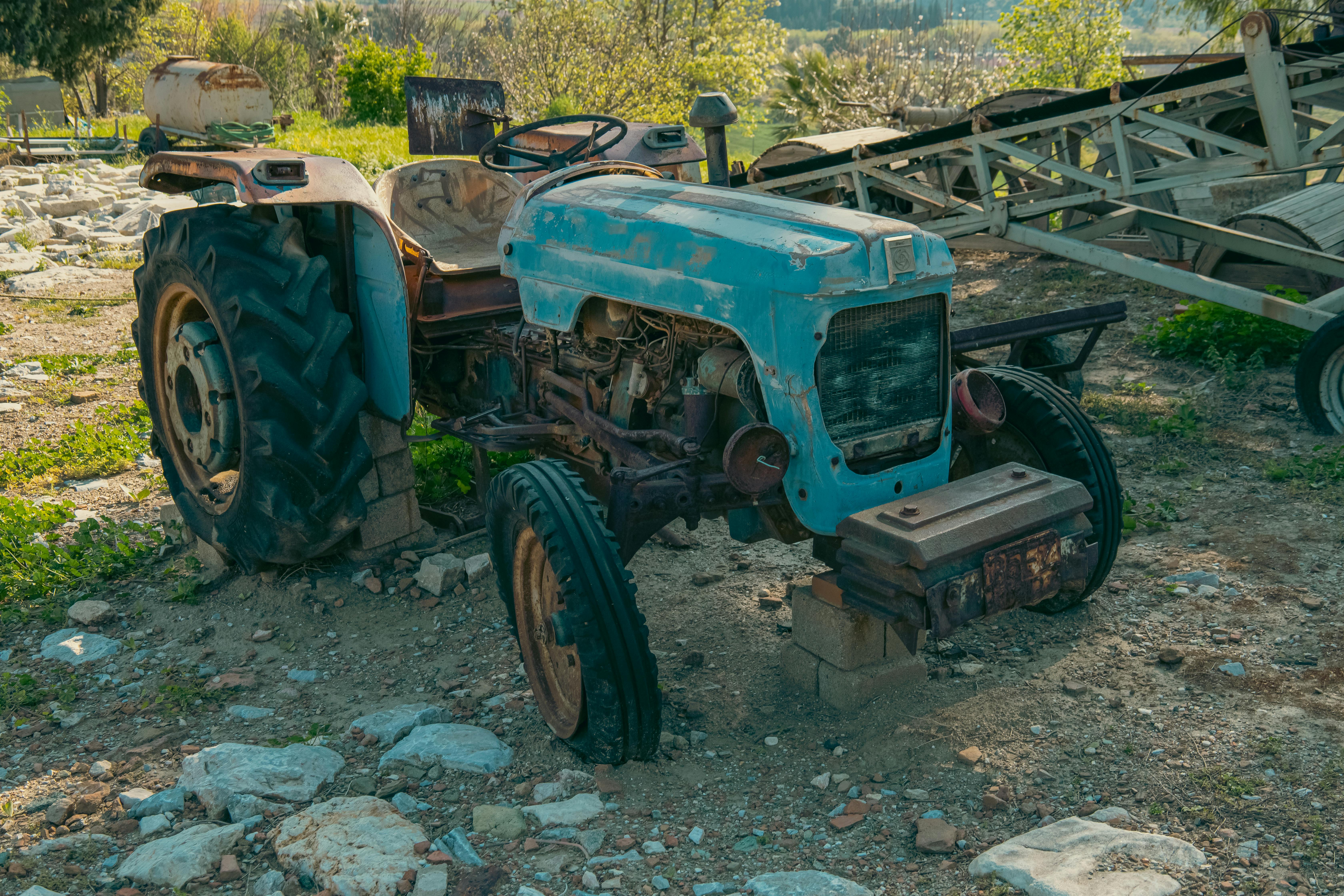 Antique tractors at an auction - antique farm tractors