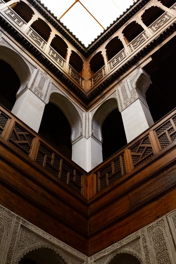 Attarine Madrasa carved cedar wood Fes