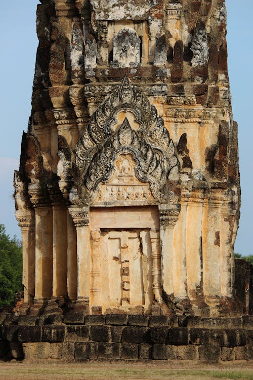 A large stone structure with a lot of carvings
