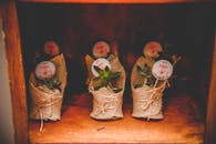 这些质朴的多汁植物被粗麻布包裹，精美地陈列在室内，适合赠送或装饰