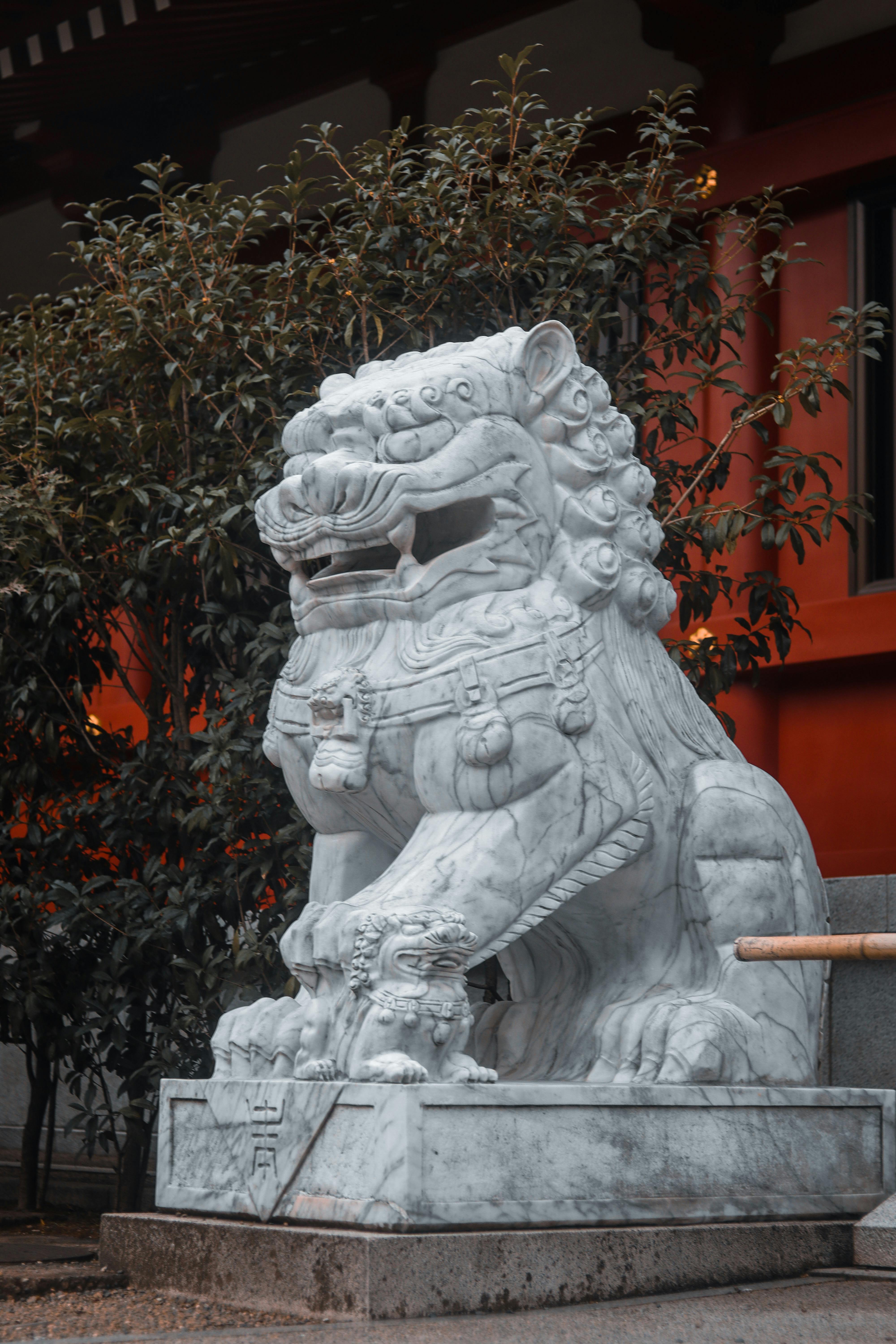 Giant Shishi Lion Head at Namba Yasaka Shrine, Osaka · Free Stock