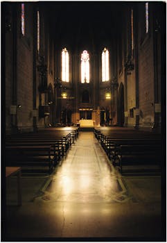 Breathtaking view of the interior of a landmark church in Lugo, Spain, capturing its architecture and religious essence.