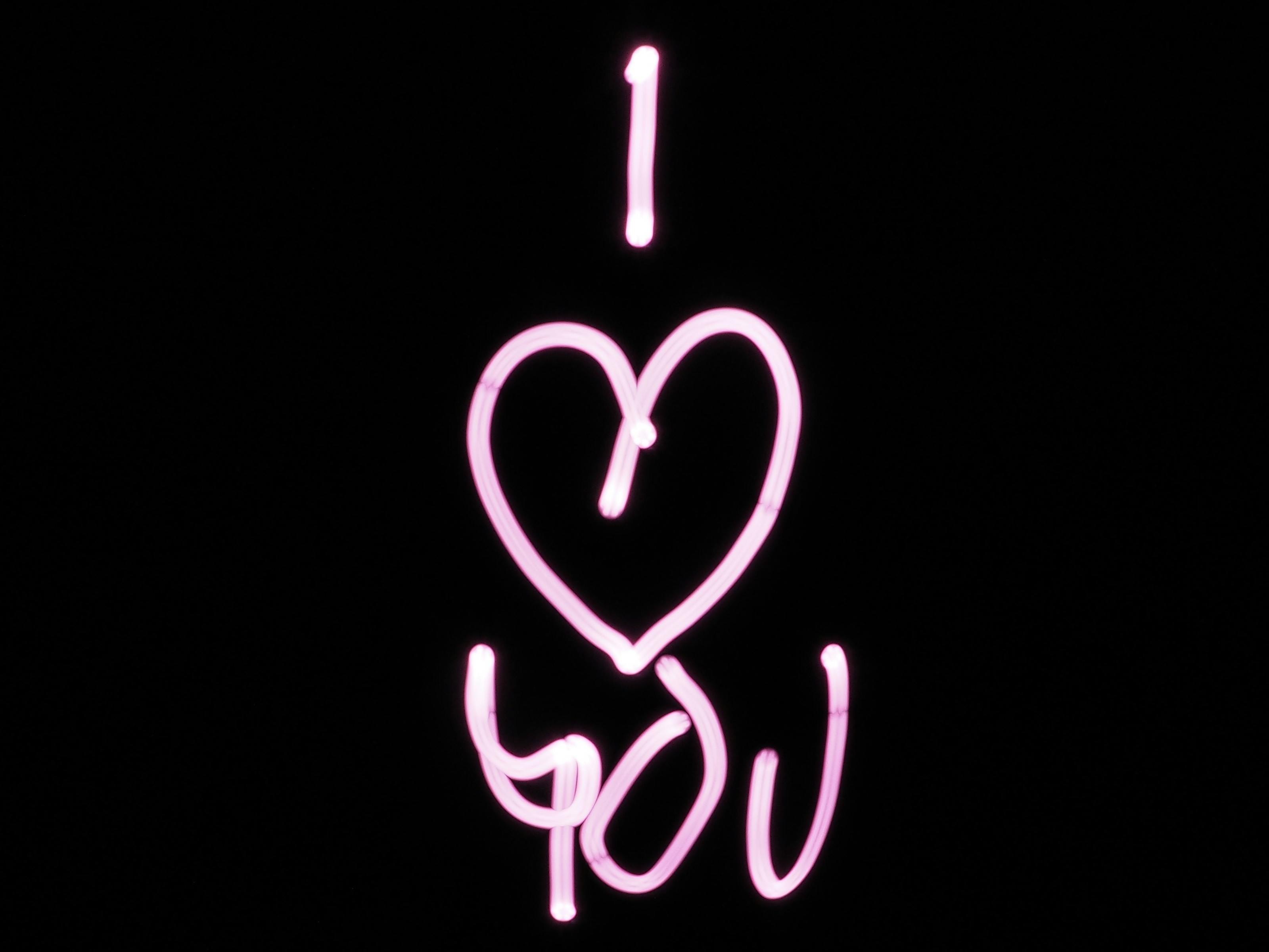 Black And Pink I Heart You Text Free Stock Photo