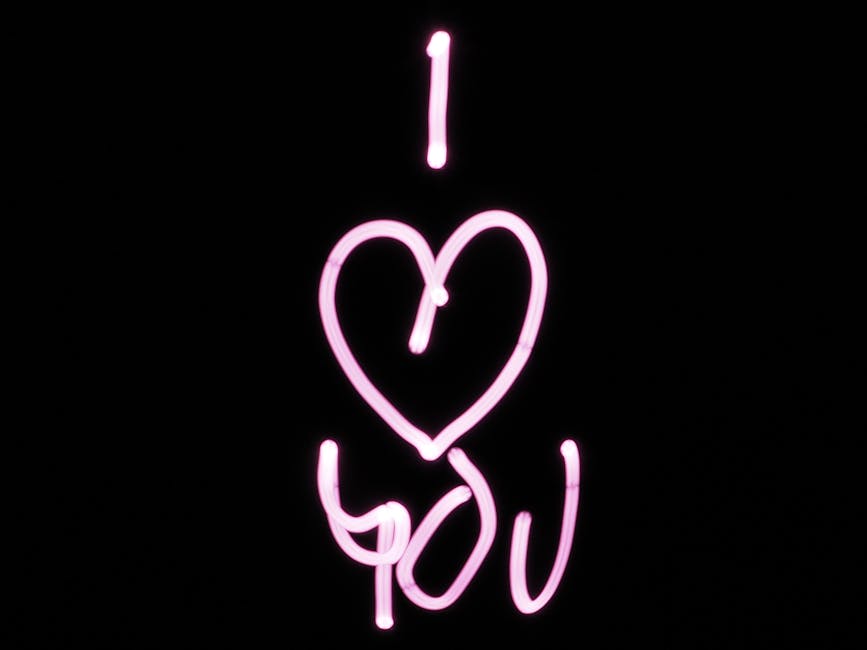 Black and Pink I Heart You Text