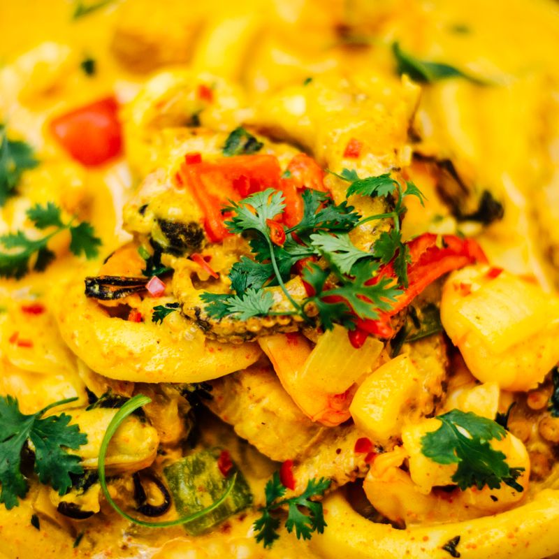 Holiday Seafood Coconut Curry with Scallops
