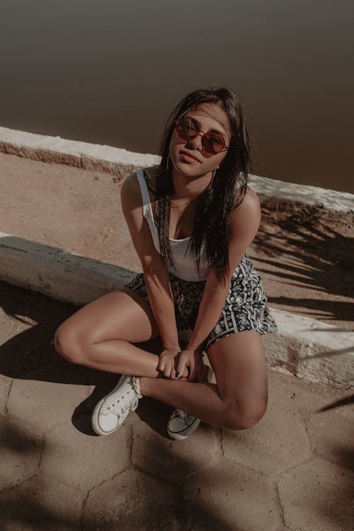 Free Girl Sitting On Floor Stock Photo