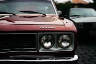 巴西库里蒂巴经典道奇肌肉车的特写