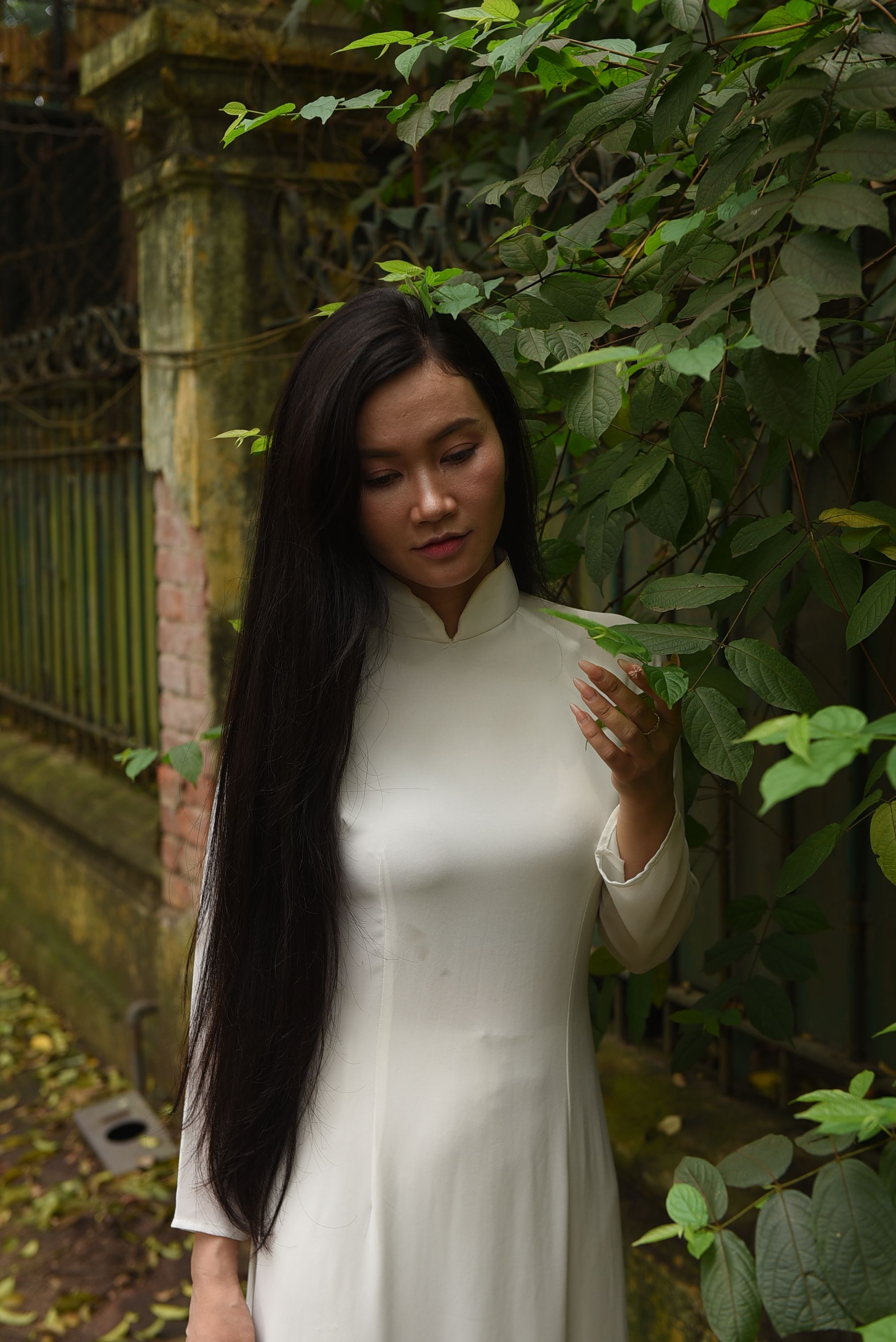 Woman with Long Hair Wearing a White Dress · Free Stock Photo
