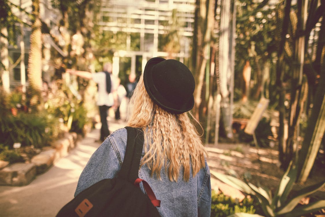 Free Woman Carrying Black Backpack Stock Photo