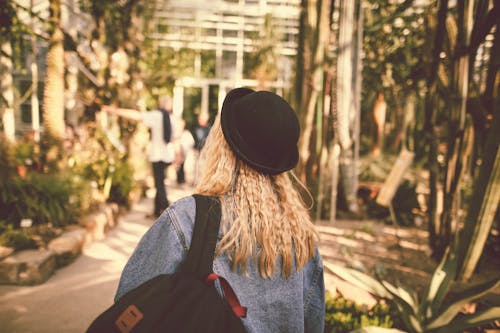 Free Woman Carrying Black Backpack Stock Photo