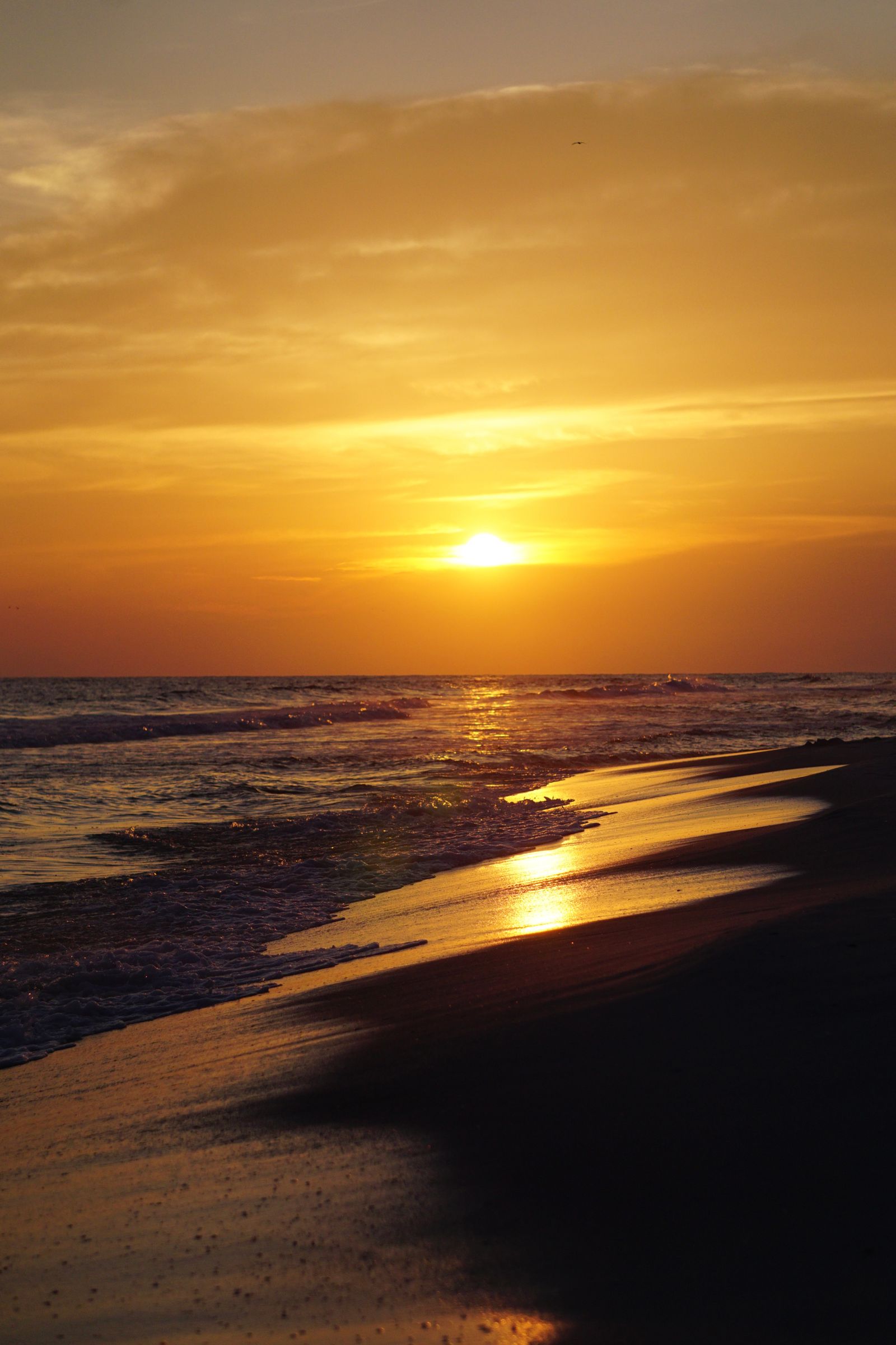Sea and beach at sunset, Panama City Beach