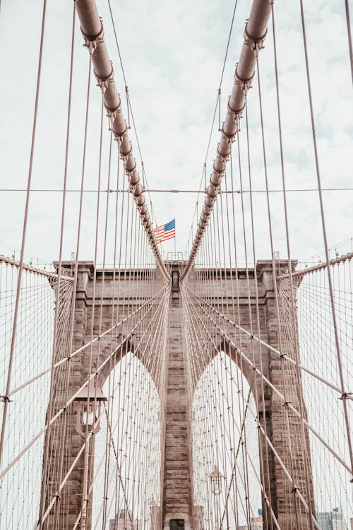 Δωρεάν στοκ φωτογραφιών με brooklyn bridge, nyc, αμερικάνικη σημαία